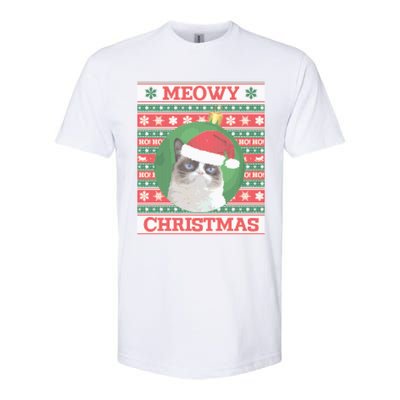 Meowy Christmas Cat Christmas Gift Softstyle CVC T-Shirt