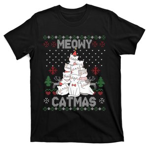 Meowy Catmas Cute Cats Christmas Tree Ugly Sweater For Lover T-Shirt