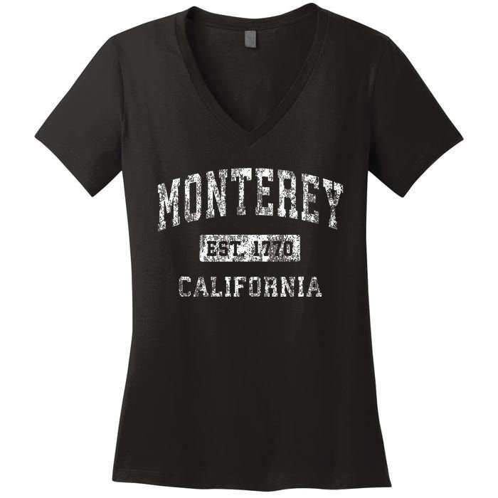 Monterey California Ca Vintage Established Women's V-Neck T-Shirt