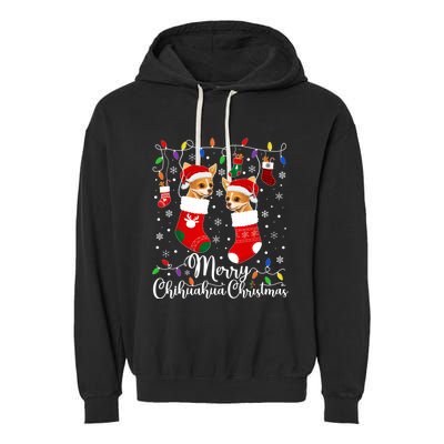 Merry Chihuahua Christmas Chihuahua Xmas Party Cute Gift Garment-Dyed Fleece Hoodie