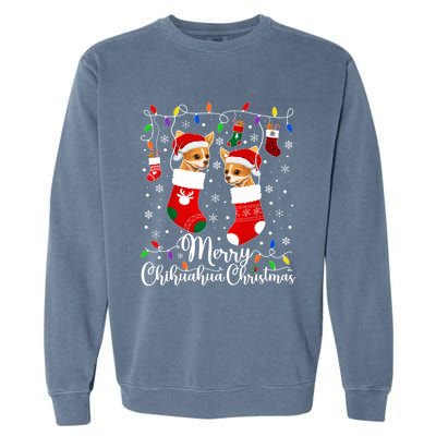 Merry Chihuahua Christmas Chihuahua Xmas Party Cute Gift Garment-Dyed Sweatshirt