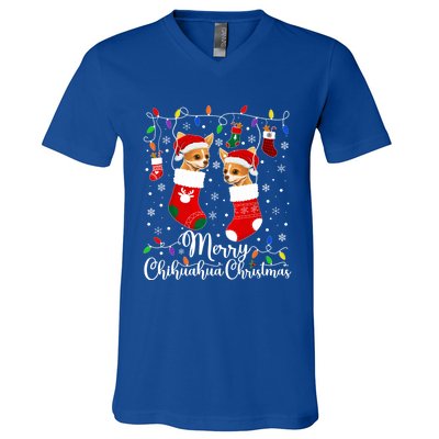 Merry Chihuahua Christmas Chihuahua Xmas Party Cute Gift V-Neck T-Shirt