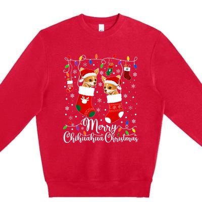 Merry Chihuahua Christmas Chihuahua Xmas Party Cute Gift Premium Crewneck Sweatshirt