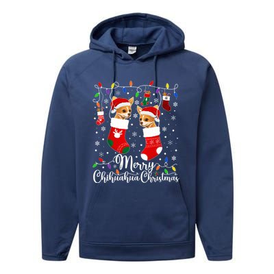 Merry Chihuahua Christmas Chihuahua Xmas Party Cute Gift Performance Fleece Hoodie