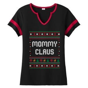 Mommy Claus Costume Gift Funny Chritsmas Pajamas Family Gift Ladies Halftime Notch Neck Tee