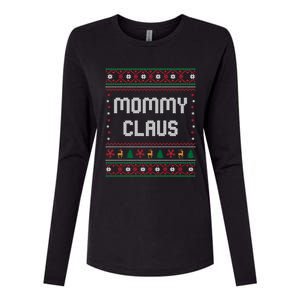 Mommy Claus Costume Gift Funny Chritsmas Pajamas Family Gift Womens Cotton Relaxed Long Sleeve T-Shirt