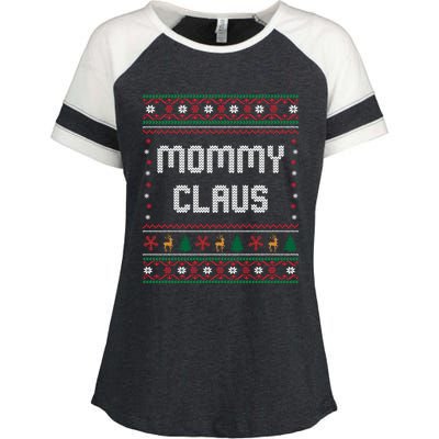 Mommy Claus Costume Gift Funny Chritsmas Pajamas Family Gift Enza Ladies Jersey Colorblock Tee