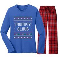 Mommy Claus Costume Gift Funny Chritsmas Pajamas Family Gift Women's Long Sleeve Flannel Pajama Set 