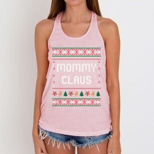 Mommy Claus Costume Gift Funny Chritsmas Pajamas Family Gift Women's Knotted Racerback Tank