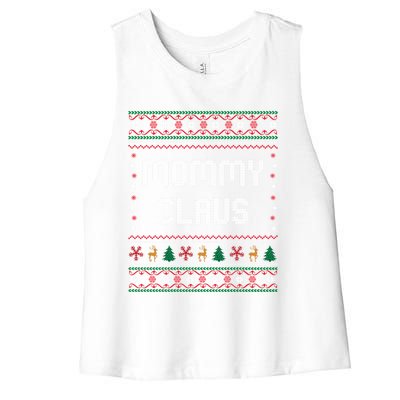 Mommy Claus Costume Gift Funny Chritsmas Pajamas Family Gift Women's Racerback Cropped Tank