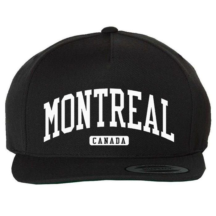 Montreal Canada College University Style Wool Snapback Cap