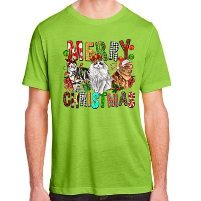 Merry Christmas Cat Santa Hat Pajamas Christmas Cat Lover Great Gift Adult ChromaSoft Performance T-Shirt