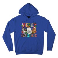 Merry Christmas Cat Santa Hat Pajamas Christmas Cat Lover Great Gift Hoodie