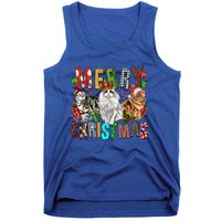 Merry Christmas Cat Santa Hat Pajamas Christmas Cat Lover Great Gift Tank Top