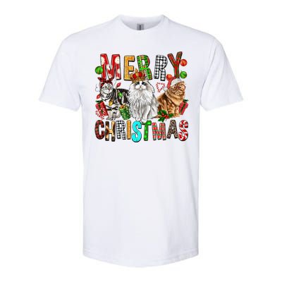 Merry Christmas Cat Santa Hat Pajamas Christmas Cat Lover Great Gift Softstyle CVC T-Shirt