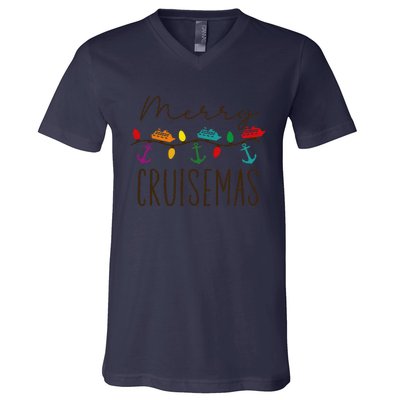 Merry Cruisemas Cruise Christmas Lights Matching Family Xmas V-Neck T-Shirt