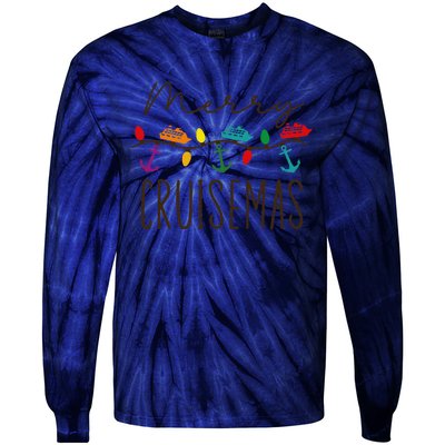 Merry Cruisemas Cruise Christmas Lights Matching Family Xmas Tie-Dye Long Sleeve Shirt