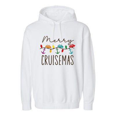 Merry Cruisemas Cruise Christmas Lights Matching Family Xmas Garment-Dyed Fleece Hoodie