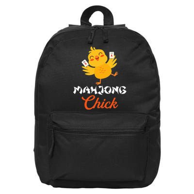 Mahjong Chick Chinese Board Game Mah Jongg Player 16 in Basic Backpack