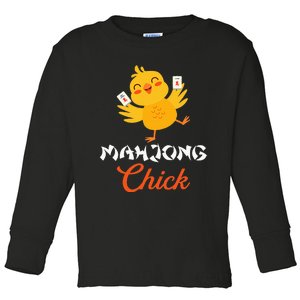 Mahjong Chick Chinese Board Game Mah Jongg Player Toddler Long Sleeve Shirt