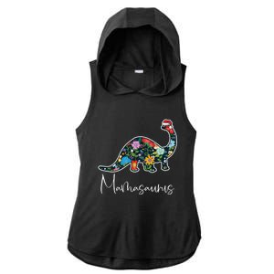 Mamasaurus Christmas Cute Floral Brontosaurus Dinosaur Mom Gift Ladies PosiCharge Tri-Blend Wicking Draft Hoodie Tank