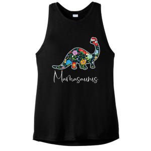 Mamasaurus Christmas Cute Floral Brontosaurus Dinosaur Mom Gift Ladies PosiCharge Tri-Blend Wicking Tank