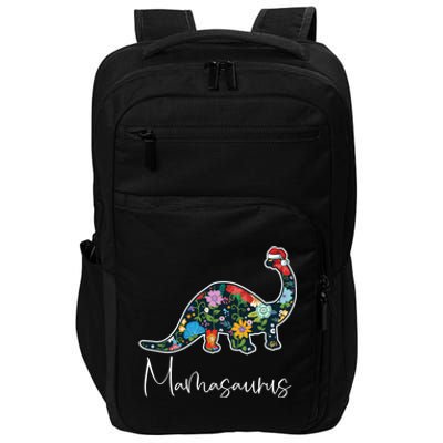 Mamasaurus Christmas Cute Floral Brontosaurus Dinosaur Mom Gift Impact Tech Backpack