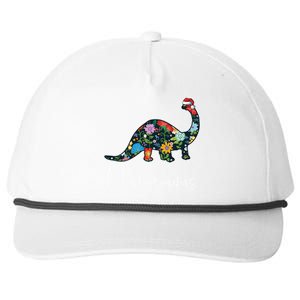 Mamasaurus Christmas Cute Floral Brontosaurus Dinosaur Mom Gift Snapback Five-Panel Rope Hat