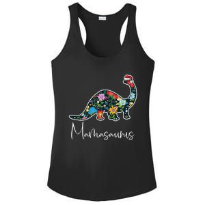 Mamasaurus Christmas Cute Floral Brontosaurus Dinosaur Mom Gift Ladies PosiCharge Competitor Racerback Tank