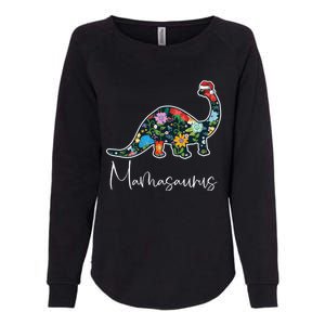 Mamasaurus Christmas Cute Floral Brontosaurus Dinosaur Mom Gift Womens California Wash Sweatshirt