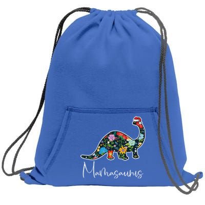 Mamasaurus Christmas Cute Floral Brontosaurus Dinosaur Mom Gift Sweatshirt Cinch Pack Bag