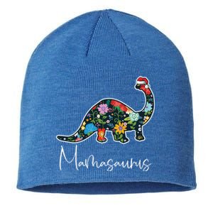 Mamasaurus Christmas Cute Floral Brontosaurus Dinosaur Mom Gift Sustainable Beanie