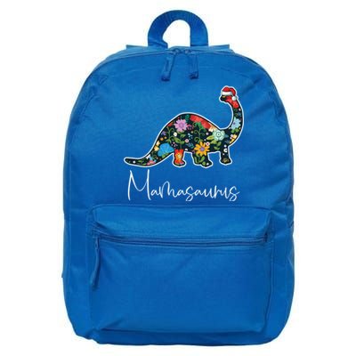 Mamasaurus Christmas Cute Floral Brontosaurus Dinosaur Mom Gift 16 in Basic Backpack