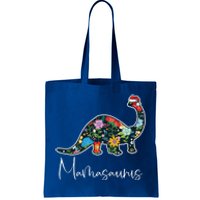 Mamasaurus Christmas Cute Floral Brontosaurus Dinosaur Mom Gift Tote Bag