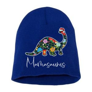 Mamasaurus Christmas Cute Floral Brontosaurus Dinosaur Mom Gift Short Acrylic Beanie