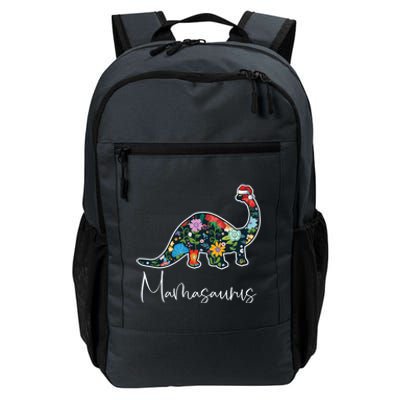 Mamasaurus Christmas Cute Floral Brontosaurus Dinosaur Mom Gift Daily Commute Backpack