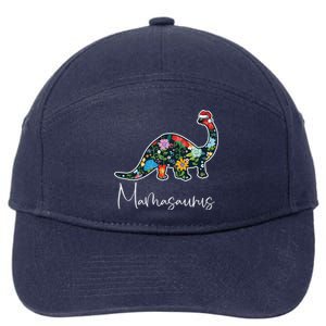 Mamasaurus Christmas Cute Floral Brontosaurus Dinosaur Mom Gift 7-Panel Snapback Hat