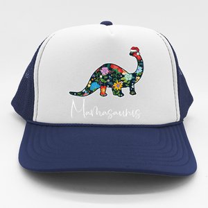 Mamasaurus Christmas Cute Floral Brontosaurus Dinosaur Mom Gift Trucker Hat