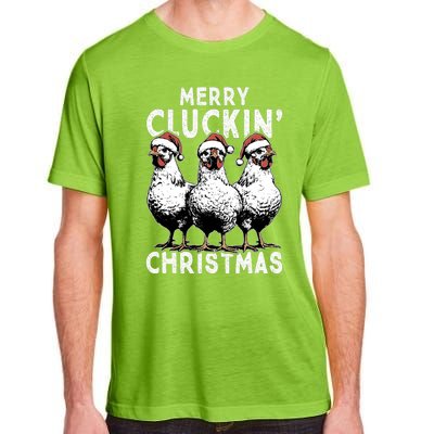 Merry Cluckin Christmas Funny Christmas Graphic Adult ChromaSoft Performance T-Shirt