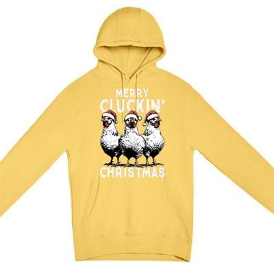 Merry Cluckin Christmas Funny Christmas Graphic Premium Pullover Hoodie