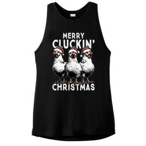 Merry Cluckin Christmas Funny Christmas Graphic Ladies PosiCharge Tri-Blend Wicking Tank