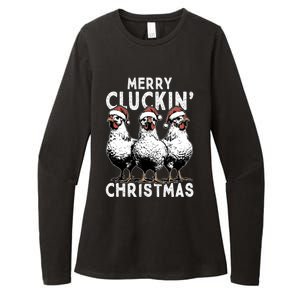 Merry Cluckin Christmas Funny Christmas Graphic Womens CVC Long Sleeve Shirt