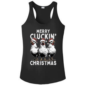 Merry Cluckin Christmas Funny Christmas Graphic Ladies PosiCharge Competitor Racerback Tank