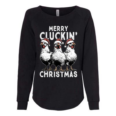 Merry Cluckin Christmas Funny Christmas Graphic Womens California Wash Sweatshirt