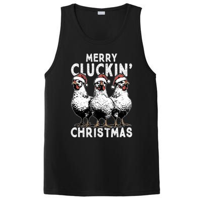 Merry Cluckin Christmas Funny Christmas Graphic PosiCharge Competitor Tank