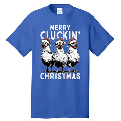 Merry Cluckin Christmas Funny Christmas Graphic Tall T-Shirt