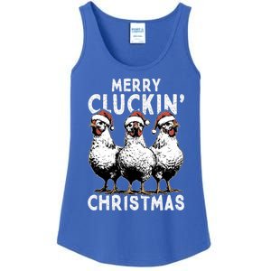 Merry Cluckin Christmas Funny Christmas Graphic Ladies Essential Tank