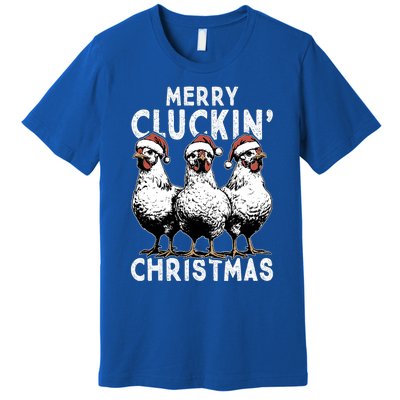 Merry Cluckin Christmas Funny Christmas Graphic Premium T-Shirt