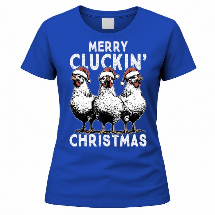 Merry Cluckin Christmas Funny Christmas Graphic Women's T-Shirt