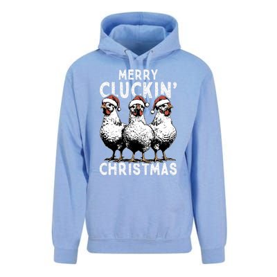 Merry Cluckin Christmas Funny Christmas Graphic Unisex Surf Hoodie